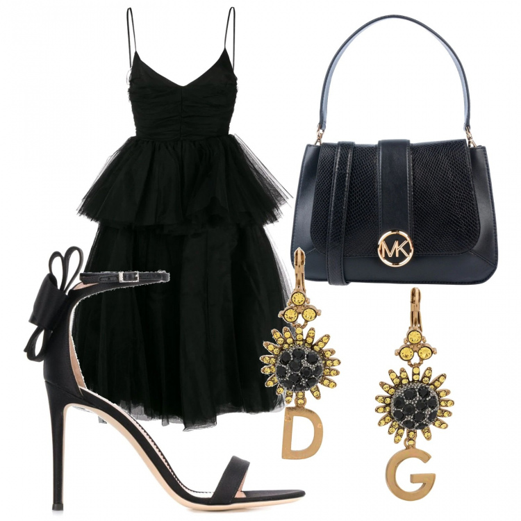 Outfit femme - Opėra. Style Chic pour Soirée dehors. Assortir avec sandales à talon.