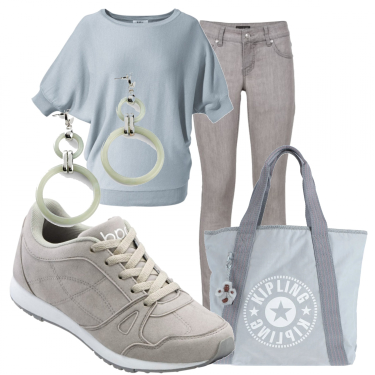 Outfit donna - Urban #12061. Stile Urban per Tutti i giorni. Abbinamento con jeans skinny, pullover, sneakers, giacche, borsa a mano.