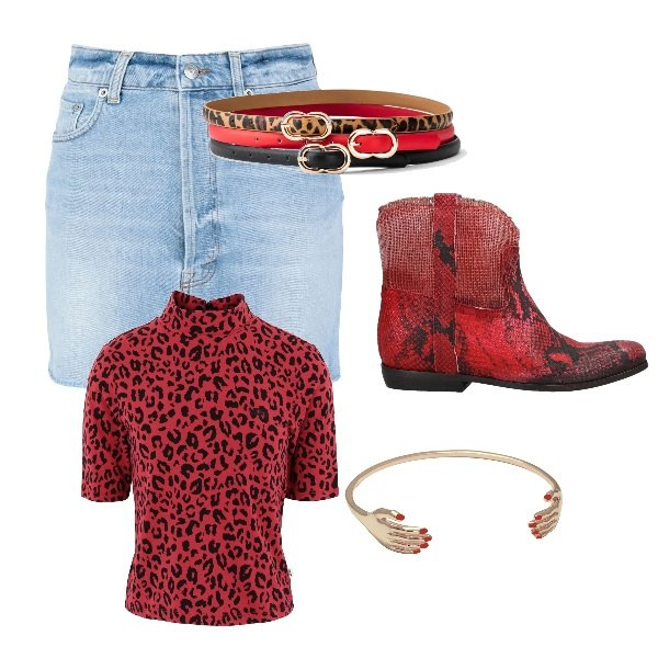 Outfit femme - Concert rock en plein air. Style Rock pour Soirée dehors. Assortir avec ceintures, bracelets.