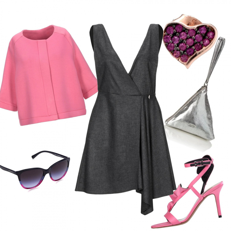Outfit femme - Lunette de soleil façon star 44/46. Style Tendance pour Tous les jours. Assortir avec manteaux, sandales à talon, boucles d'oreilles, sac à main.