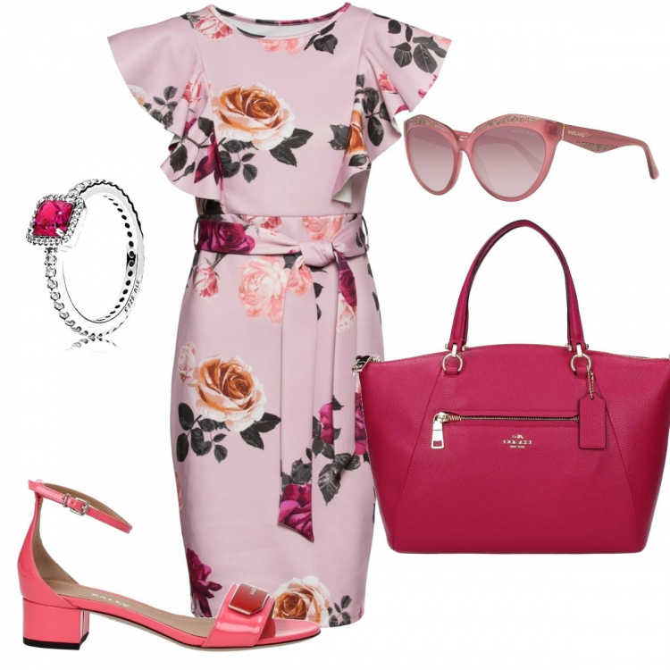 Outfit donna - La borsa , regalo ideale !. Stile Bon Ton per Ufficio. Abbinamento con pantaloni chino, borse a mano, sandali col tacco, anelli, occhiali da sole.
