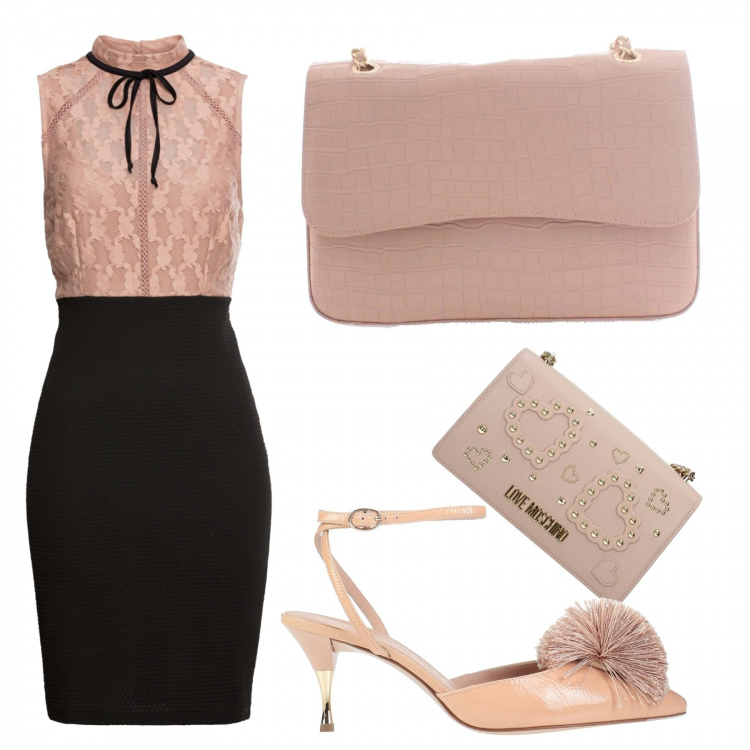 Outfit donna - Pink. Stile Bon Ton Abbinamento con décolleté, vestiti midi/longuette, borsa a spalla, borsa a mano.