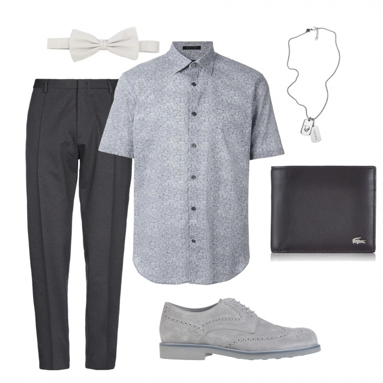 Outfit homme - Témoin. Style Business/Elégant pour Cérémonie. Assortir avec chemises à manches courtes, cravates et noeuds papillon, colliers, porte-monnaie.