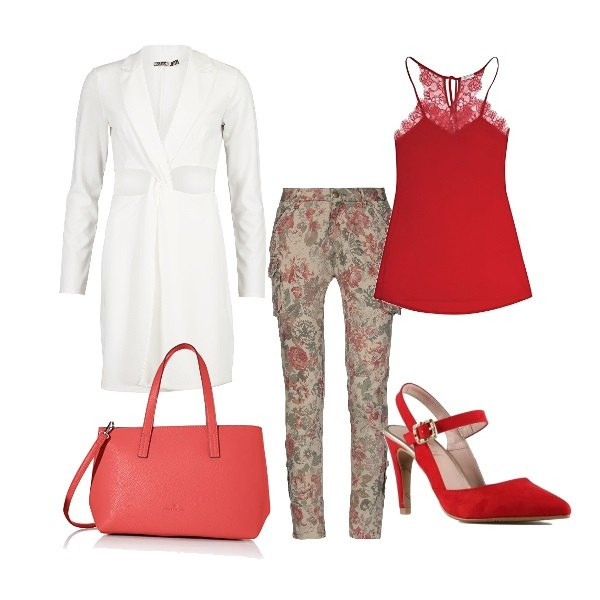 Outfit mujer - Total look #560964. Combinación con camisones, bolsos de mano, zapatos de tacón, pantalones cargo, blazer.