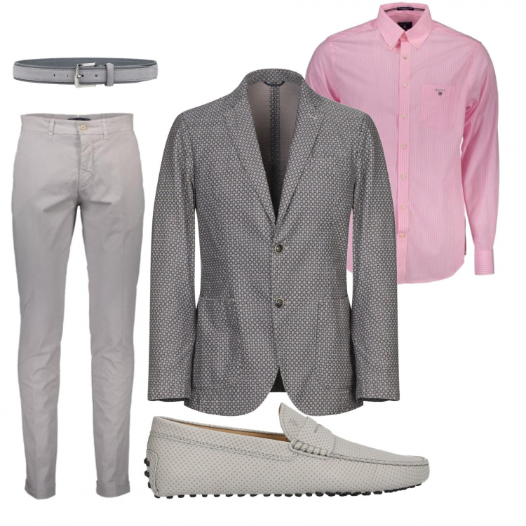 Outfit uomo - Vado in ufficio senza cravatta. Stile Business/Elegante per Ufficio. Abbinamento con giacche, cinture, scarpe stringate, pantaloni, camicia.