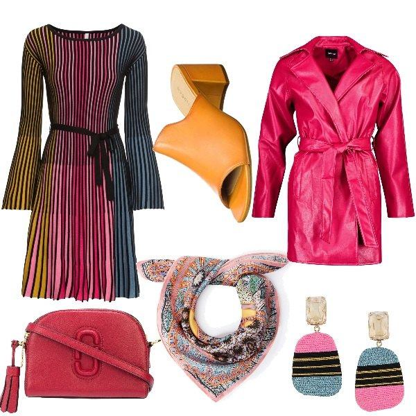 Outfit femme - Années \'70. Style Ethnique pour Tous les jours. Assortir avec robes, boucles d'oreilles, sacs à bandoulière et portés à l'épaule, pantoufles.
