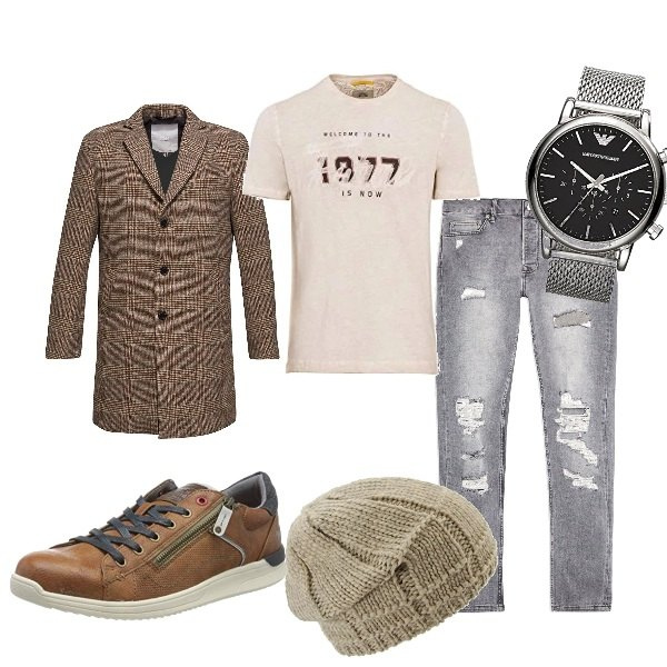 Outfit homme - Tendance. Style Tendance pour Tous les jours. Assortir avec manteaux, t-shirts, bonnets, sneakers.