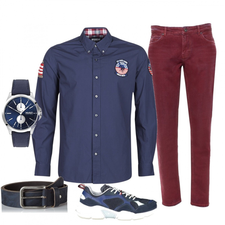Outfit uomo - Sportivo con la camicia. Stile Casual per Tutti i giorni. Abbinamento con camicie, jeans, sneakers, orologi analogici, jeans.