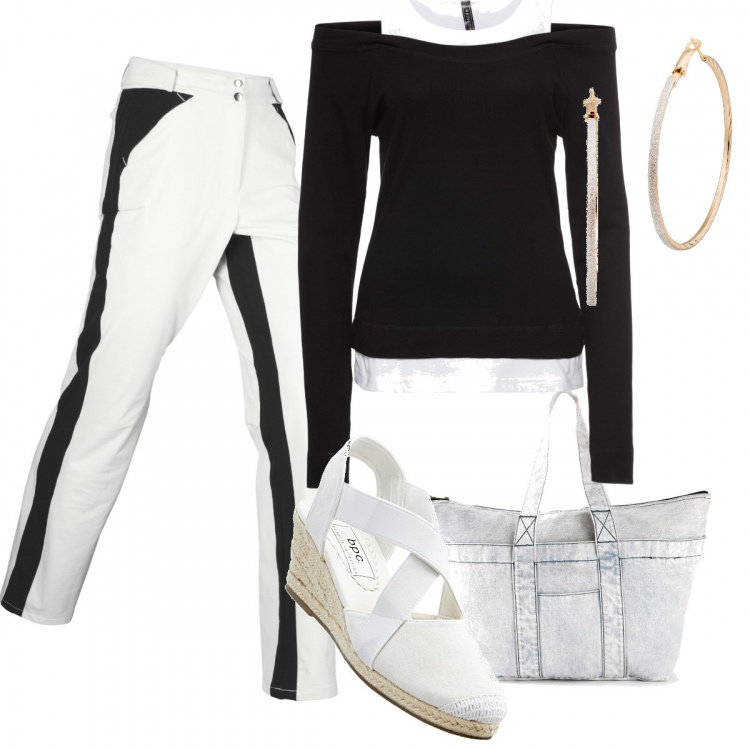 Outfit donna - Trendy #34481. Stile Trendy per Serata fuori. Abbinamento con gonne longuette, maglieria, pantaloni, sandali, orecchini.