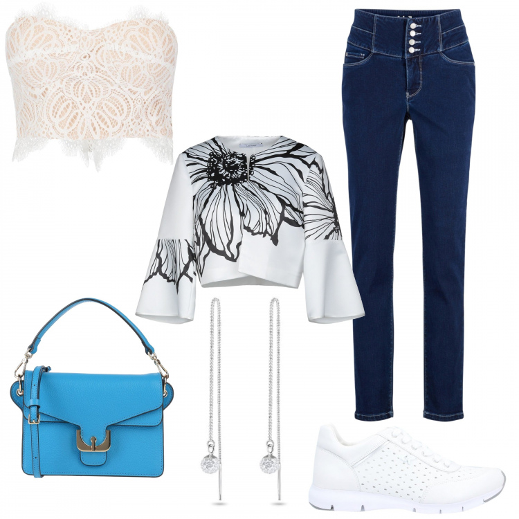 Outfit femme - Urban #13975. Style Urban pour Tous les jours. Assortir avec jeans, blazers, serre-têtes, sneakers, boucles d'oreilles.