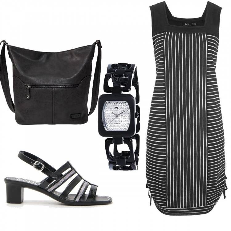 Outfit donna - Basic #21850. Stile Basic per Ufficio. Abbinamento con borse a tracolla, vestiti, orologi, sandali.