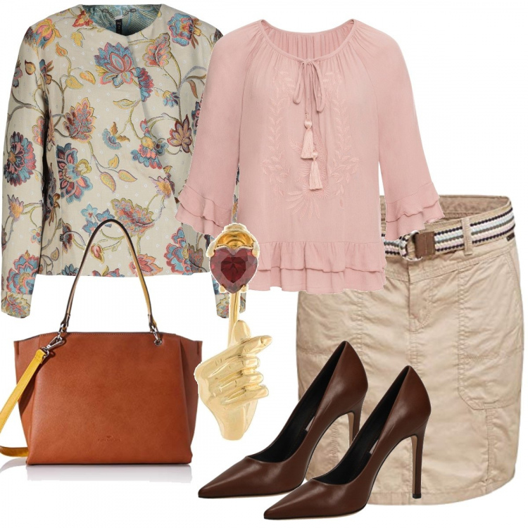 Outfit donna - Total look #610756. Abbinamento con tuniche, blazer, décolleté, orecchini, gonne, borse tote.