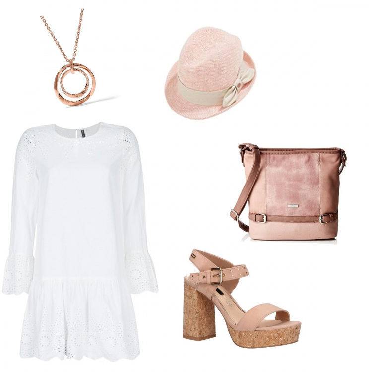 Outfit mujer - Chic #23575. Estilo Chic para Todos los días. look ideal para Tall/Alta. Combinación con bandoleras, sombreros, colgantes, vestidos, sandalias.