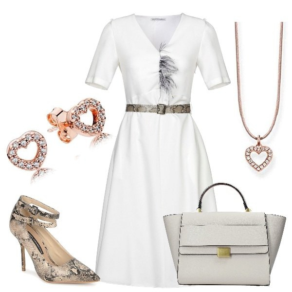 Outfit mujer - Sexy #6007. Estilo Sexy para Ceremonia. Combinación con colgantes, pendientes, zapatos de tacón, vestidos midi/longuettes.