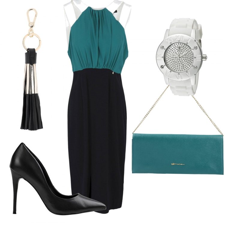 Outfit femme - Vert chic. Style Chic Assortir avec bracciale, sacs à main.