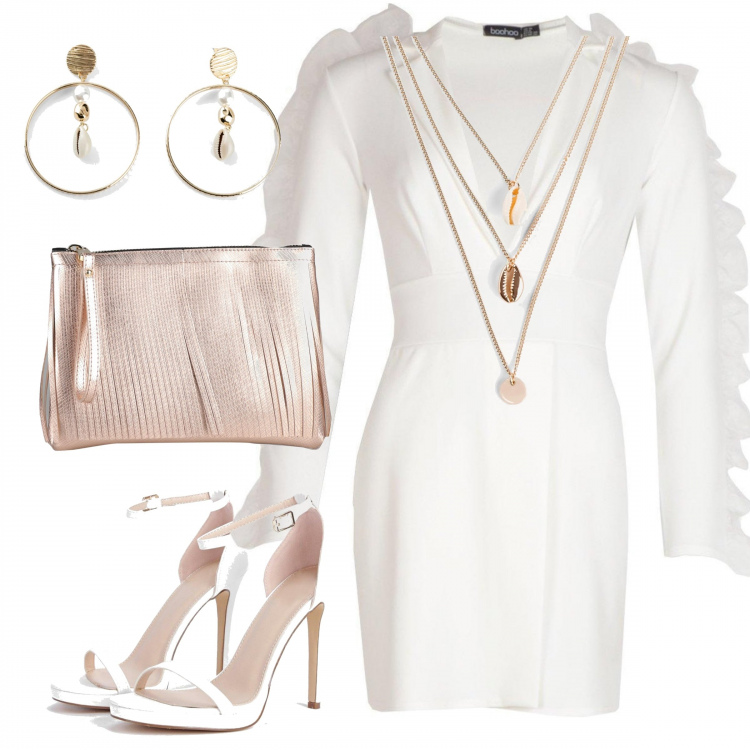Outfit femme - On adore. Style Chic pour Soirée dehors. Assortir avec bottines, boucles d'oreilles, blazers, chaussures à talon, pochette.