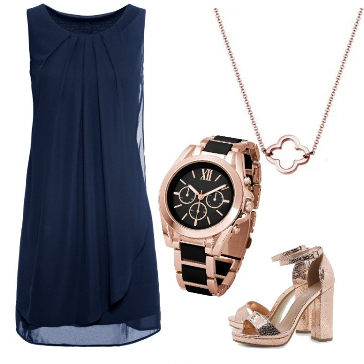 Outfit femme - Mon anniversaire. Style Chic pour Cérémonie. Assortir avec robes, montres, chaussures à talon, colliers.