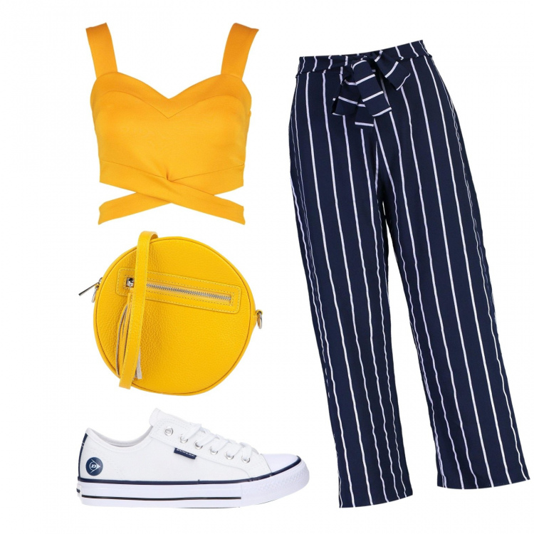 Outfit donna - Stile Sanem Daydreamer. Abbinamento con borse a spalla, pantaloni culotte, bralette, sneakers.