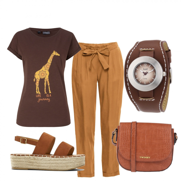 Outfit donna - Basic #27820. Stile Basic per Tutti i giorni. Abbinamento con borse a spalla, shopping bag, pullovers, sandali, orologi.