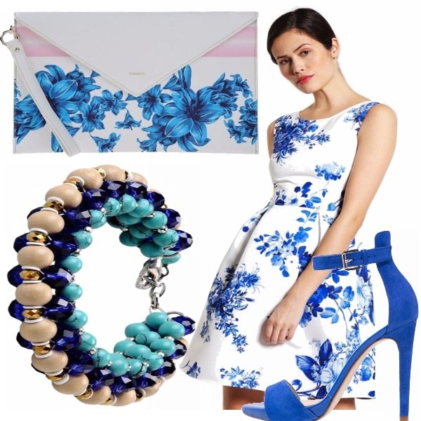Outfit Vestito blu floreale!