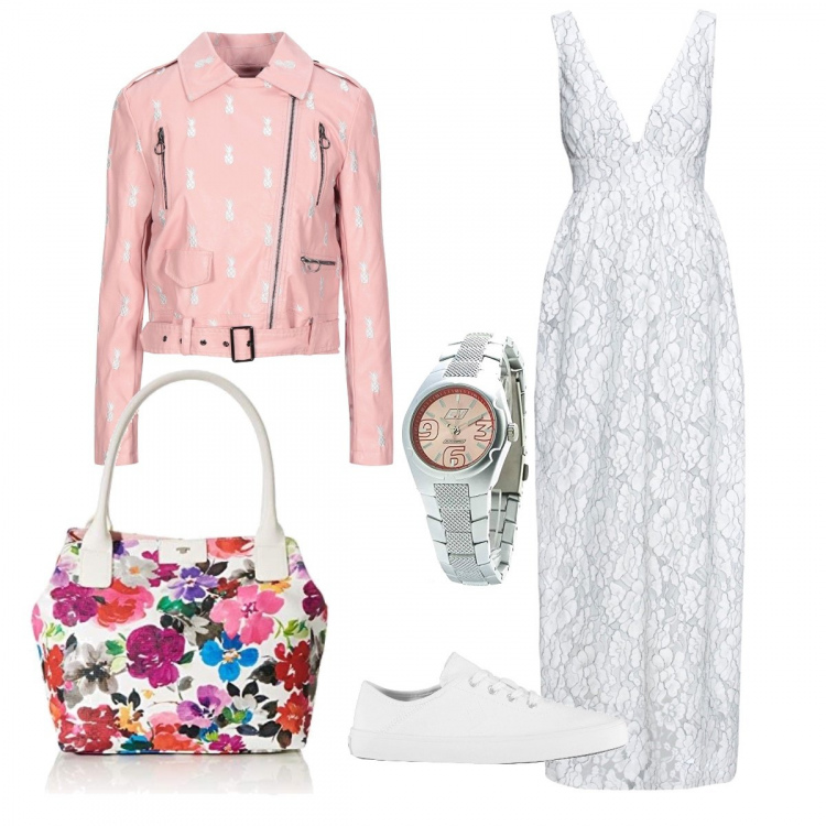 Outfit donna - Una forza della natura. Stile Trendy per Tutti i giorni. Abbinamento con cappotti, vestiti midi/longuette, borse tote, orologi, sneakers.