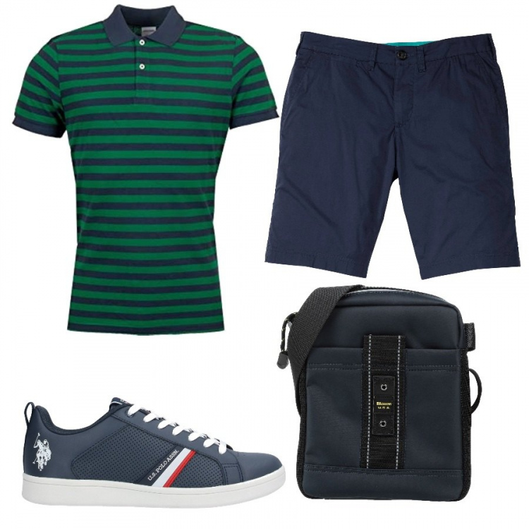 Outfit uomo - Urban #7477. Stile Urban per Tutti i giorni. Abbinamento con bermuda, sneakers, accessori, abiti.
