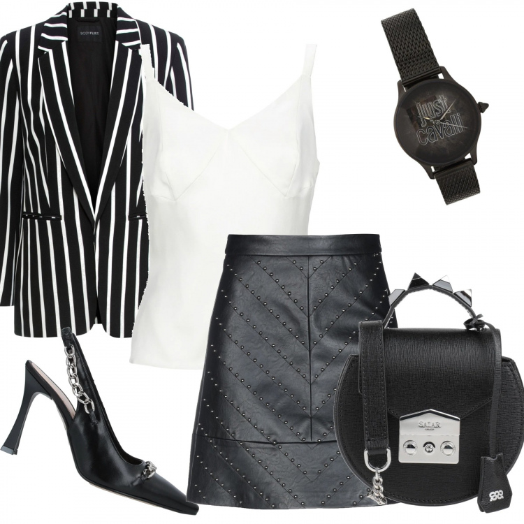 Outfit donna - Urban #17960. Stile Urban per Ufficio. Abbinamento con blazer, minigonne, décolleté, borse a mano, top, orologi.