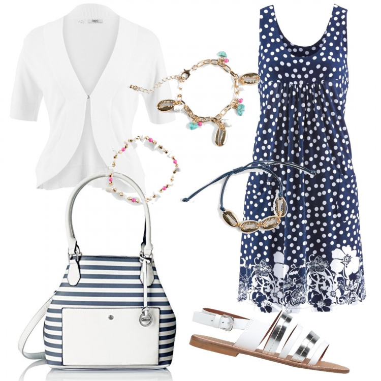 Outfit donna - Braccialetti estivi. Stile Trendy per Mare. Abbinamento con vestiti corti, bolero, costumi interi, sandali, borse tote.