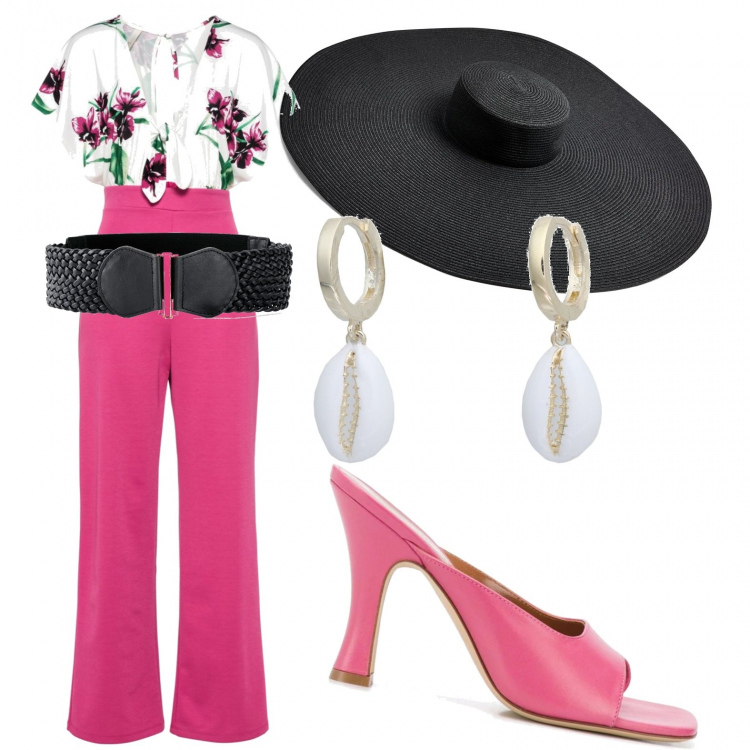 Outfit femme - Mariage Espagnol. Style Chic pour Cérémonie. Assortir avec combinaisons, ceintures, sabots, chapeaux, boucles d'oreilles.