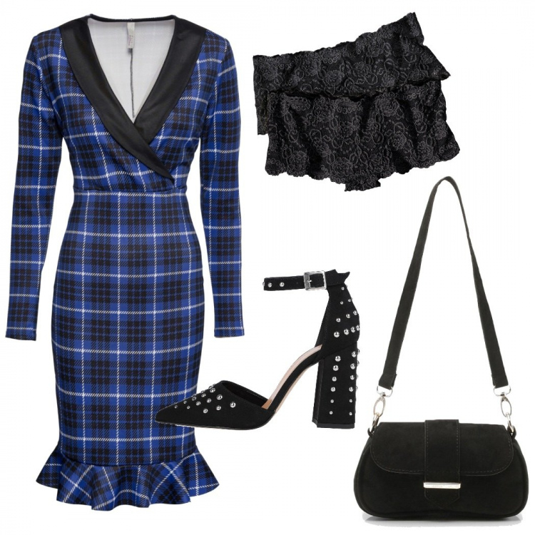 Outfit donna - Basic grintoso. Stile Basic per Tutti i giorni. Abbinamento con culotte, vestiti, décolleté, borse a spalla.