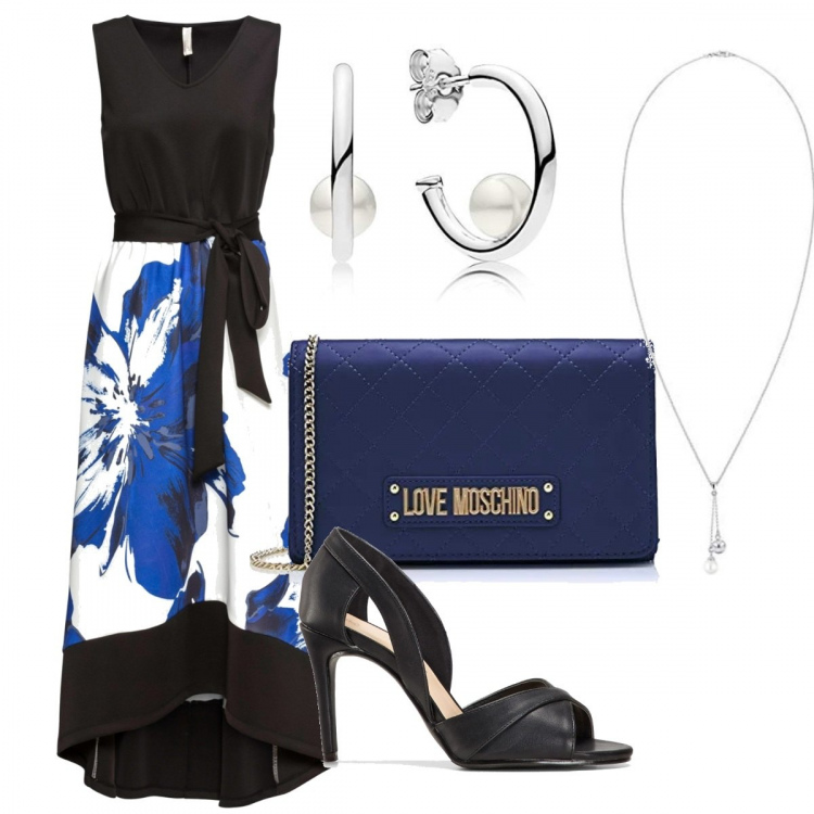 Outfit donna - Informale ma non troppo. Stile Bon Ton per Cerimonia. Abbinamento con vestiti midi/longuette, décolleté, collane, pochette, orecchini.