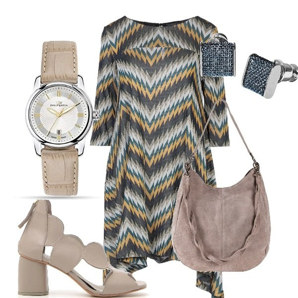 Outfit donna - Trendy #55996. Stile Trendy per Serata fuori. Abbinamento con borse a mano, vestiti corti, sandali col tacco, orologi, orecchini.