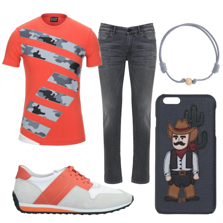 Outfit homme - Décontracté / Casual #17658. Style Casual pour Tous les jours. Assortir avec bracelets, sneakers, t-shirts, jeans, coques téléphone.