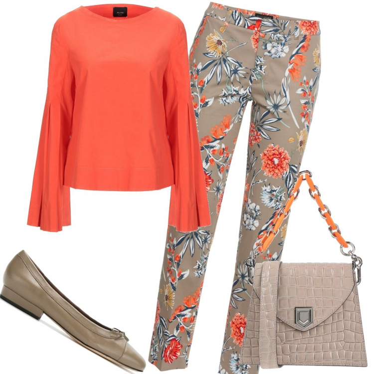 Outfit donna - Weekend alle Tremiti. Stile Chic per Tutti i giorni. look ideale per Tall. Abbinamento con pantaloni, bluse, borse a mano, ballerine.