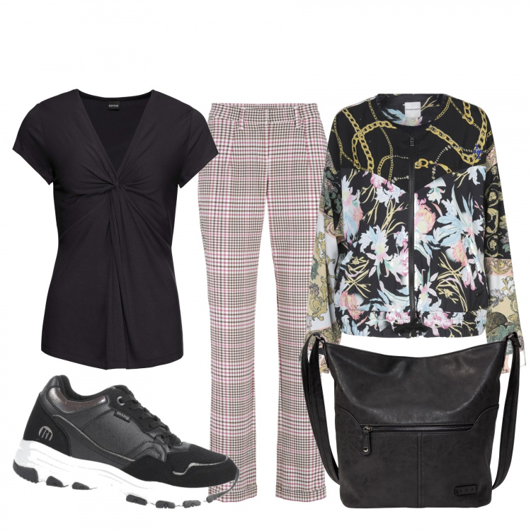 Outfit donna - Basic #34482. Stile Basic per Tutti i giorni. Abbinamento con maglieria, borse a tracolla, pantaloni, giacche, sneakers.
