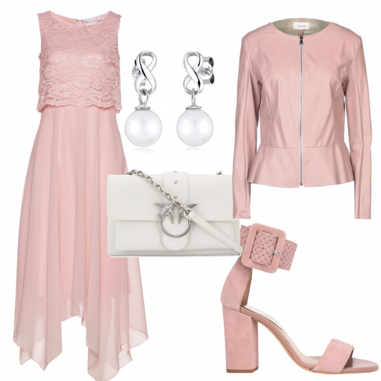 Outfit donna - Matrimonio di settembre. Stile Chic per Cerimonia. Abbinamento con vestiti midi/longuette, blazer, sandali col tacco, clutch, orecchini.