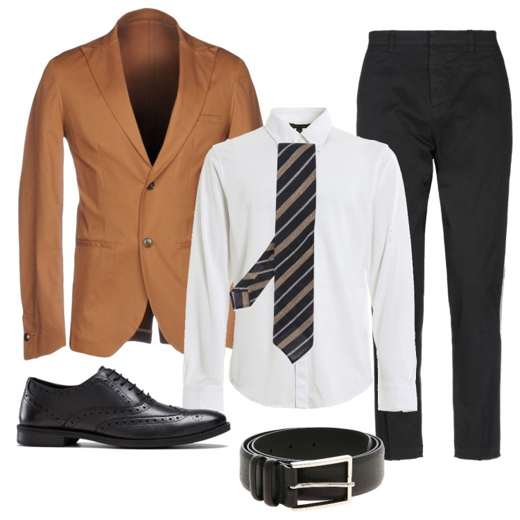 Outfit uomo - Una cena di lavoro. Stile Business/Elegante per Tutti i giorni. Abbinamento con scarpe stringate, giacche, pantaloni, cravatte, cinture, camicie.