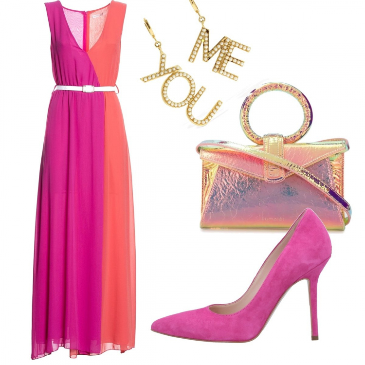 Outfit donna - Cerimonia. Stile Chic per Cerimonia. Abbinamento con vestiti lunghi, borse tote, décolleté, orecchini.