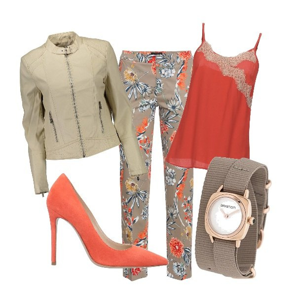 Outfit donna - Trendy #59534. Stile Trendy per Serata fuori. Abbinamento con pantaloni, top, décolleté, blazer, orologi.