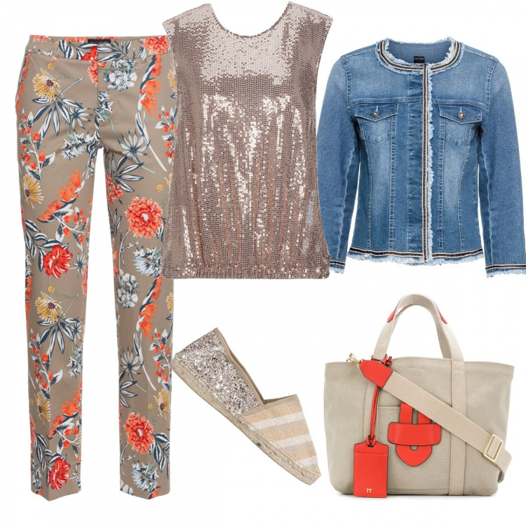 Outfit donna - Basic #35269. Stile Basic per Tutti i giorni. Abbinamento con pantaloni, giacche, top, espadrillas, borse tote.