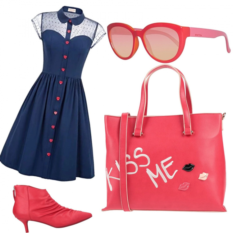 Outfit donna - Trendy #60514. Stile Trendy per Serata fuori. Abbinamento con stivaletti, borse a tracolla, vestiti, occhiali da sole.