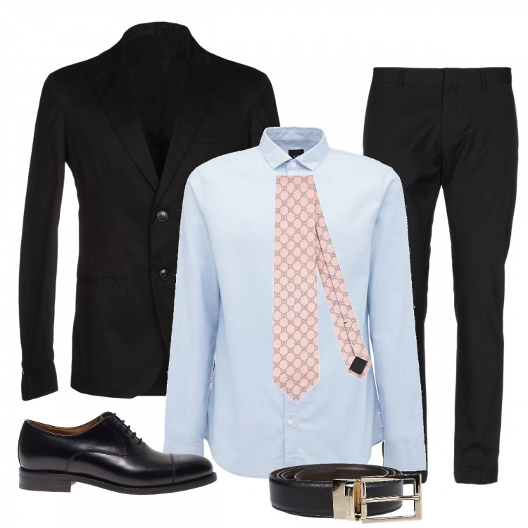 Outfit uomo - Cerimonia a settembre. Stile Business/Elegante per Cerimonia. Abbinamento con giacche, pantaloni, cravatte, camicie, cinture, scarpe stringate.