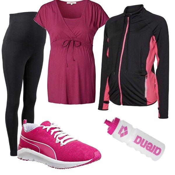 Outfit donna - Sport in gravidanza. Stile Basic per Sport. look ideale per Premaman. Abbinamento con leggings.