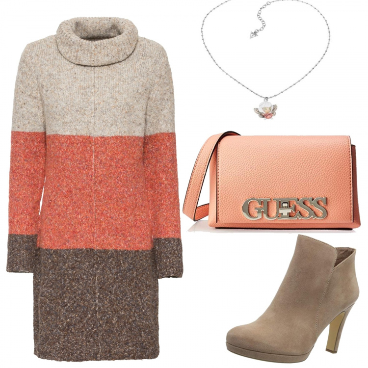 Outfit donna - Basic #35952. Stile Basic per Tutti i giorni. Abbinamento con vestiti, borse a spalla, ciondoli.