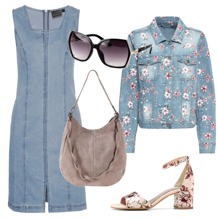 Outfit donna - Trendy #61995. Stile Trendy per Tutti i giorni. Abbinamento con borse a mano, vestiti, sandali col tacco, giacche, occhiali da sole.