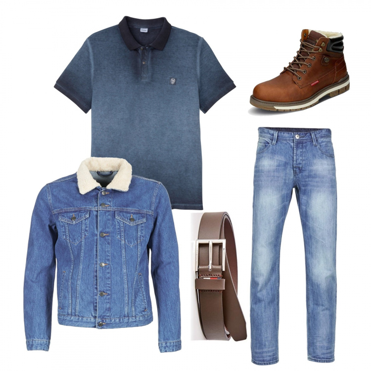 Outfit uomo - Sportivo per una cena con amici. Stile Casual per Serata speciale. Abbinamento con polo, jeans, giacche, stivali, cinture.