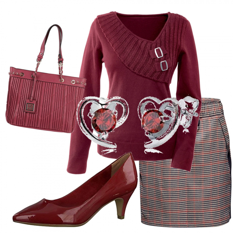 Outfit donna - Ninni rockstar. Stile Bon Ton per Tutti i giorni. Abbinamento con maglieria, borse a mano, gonne, décolleté, orecchini.
