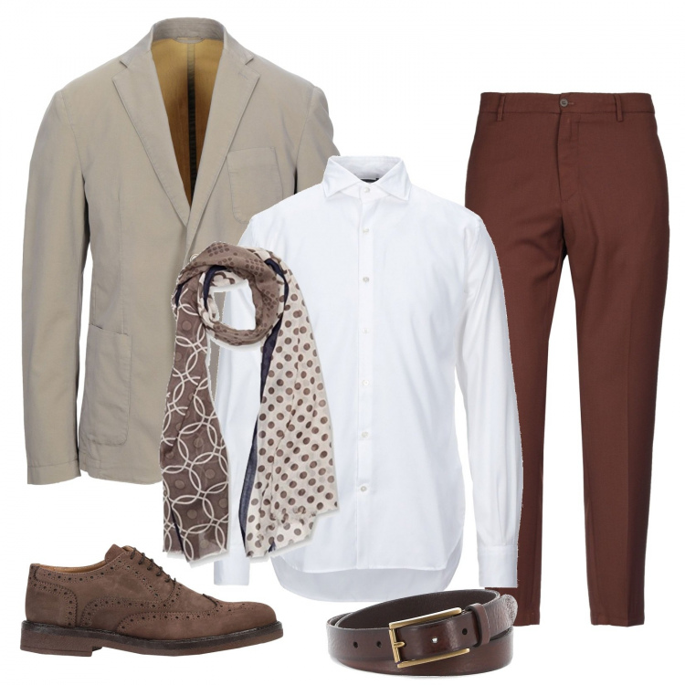Outfit uomo - Lunedi in ufficio. Stile Casual per Ufficio. Abbinamento con giacche, pantaloni, scarpe stringate, camicie, sciarpe, cinture.
