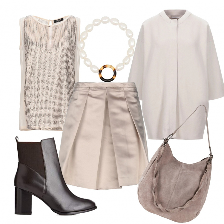 Outfit donna - Basic #36332. Stile Basic per Tutti i giorni. Abbinamento con borse a mano, top, minigonne, cappotti, braccialetti, stivaletti chelsea.