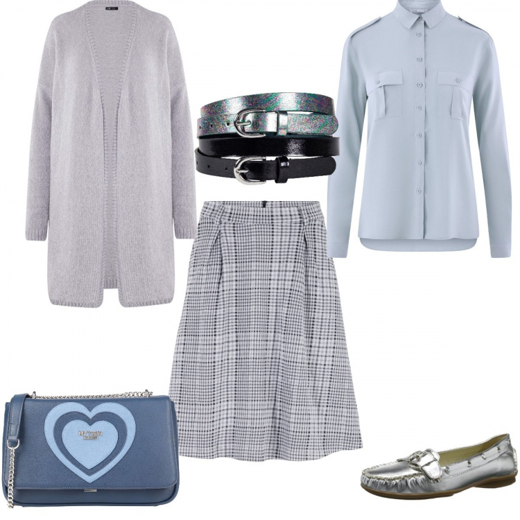 Outfit donna - #Mi vesto bene con poco. Stile Urban per Ufficio. Abbinamento con borse a tracolla, costumi interi, cinture, camicie, mocassini, cardigans.